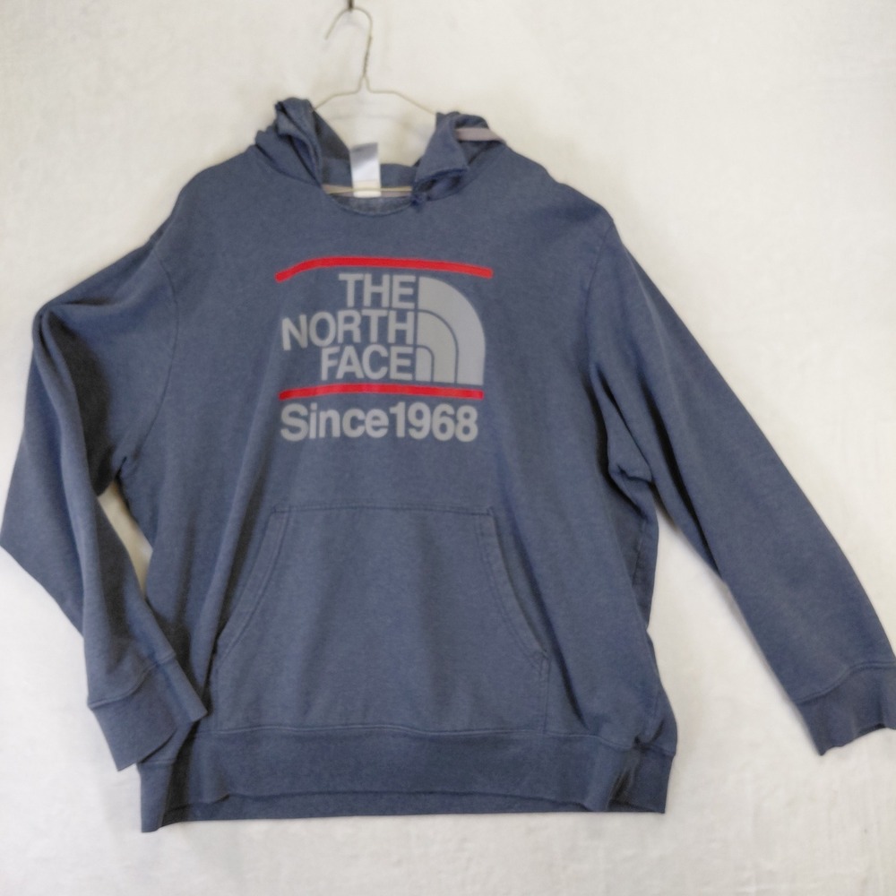 The North Face Mens XXL Blue Since 1968 Logo Graphic‎ Pullover Hoodie Sweatshirt